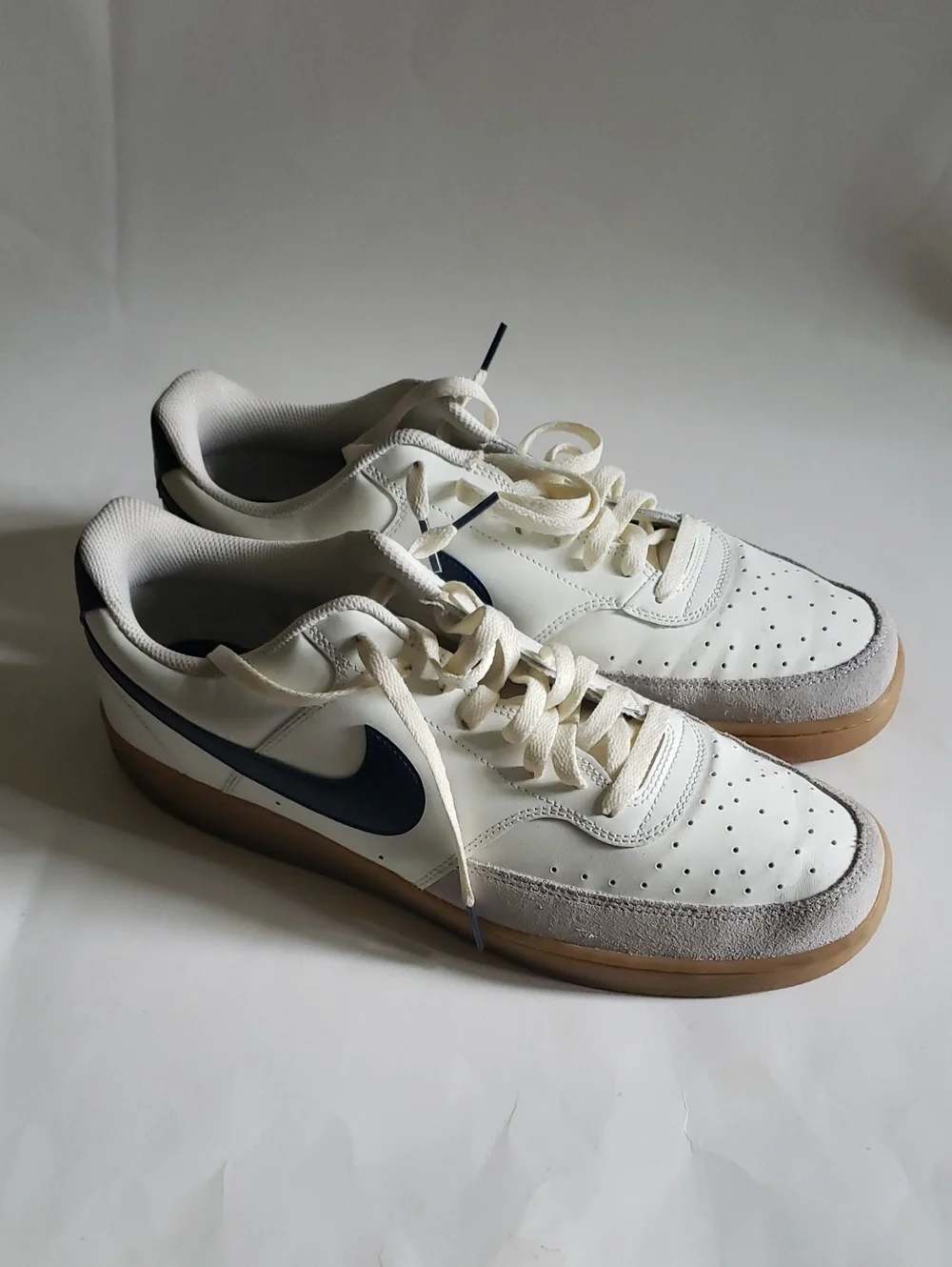Nike Retro Leather Gum Sole Sneakers Sail Navy - Men's Size 13